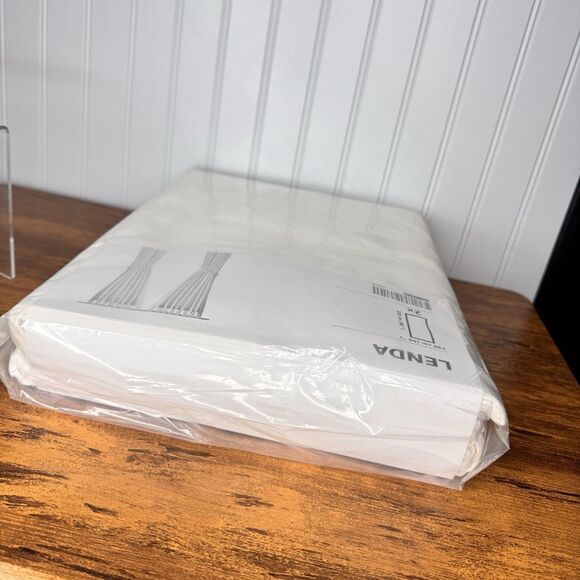 Ikea LENDA Curtains with tie backs 55x98" 1 pair white Cotton 301.119.78 - NEW - Picture 8 of 9